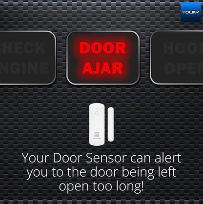YoLink LoRa Smart Door Sensor Starter Kit: Hub & (2) Door Sensors - Up to 1/4 Mile Open-Air Range, Door Left-Open Reminders, up to 5 Year Battery Life, Alexa, IFTTT, Home Assistant