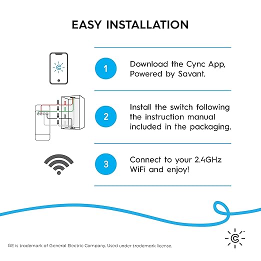 GE Lighting Cync Dimmer & Motion Smart Switch, WiFi Smart Dimmer Light Switch with Motion & Ambient Light Sensor, Works with Alexa & Google Home, Neutral Wire Required, No Hub Needed, White