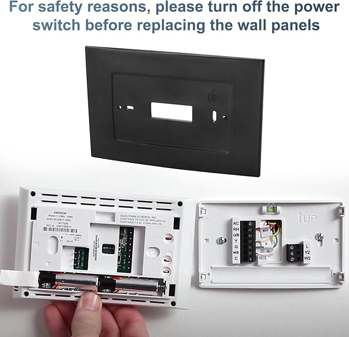 SA5B Wall Plate for Sensi Wi-Fi Thermostat ST75, Thermostat Wall Plate for Sensi Replace F61-2689, Black