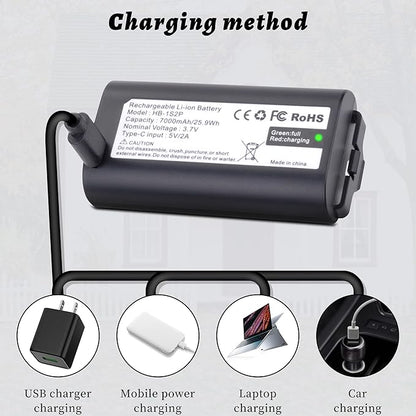 Battery Replacement for myQ Smart Garage Video Keypad Alarm System, Rechargeable Battery Compatible with MYQ 18650MH1-1S2P with USB-C Charging Cable, Li-ion 3.7V 7000mah/25.9Wh
