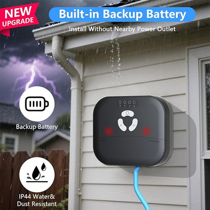 Smart WiFi High Sump Pump Alarm, Built-in Backup Battery, Float Switch Water Level Alarm, Free App Notifications, 90dB Siren, IP44 Splash-Proof, for Basement, Septic Tank, Sump Pit