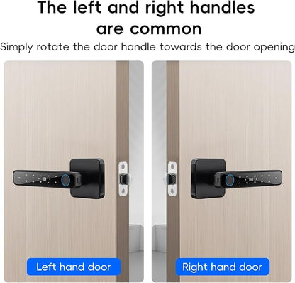 Smart Door Knob with Key & Keypad, Biometric Fingerprint Door Lock