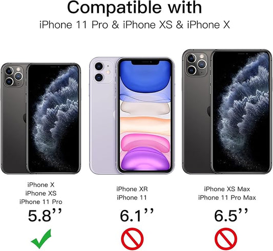 JETech Privacy Full Coverage Screen Protector for iPhone 11 Pro/X/XS 5.8-Inch, Anti-Spy Tempered Glass Film, Edge to Edge Protection Case-Friendly, 2-Pack