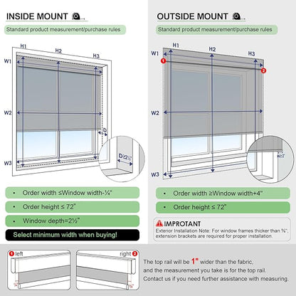 Smart Motorized Blinds with Remote Control, Blackout Roller Shades, Custom Smart Blinds with Valance, Cordless Electric Window Blinds & Automatic Shades(White,33" Wx72 H)