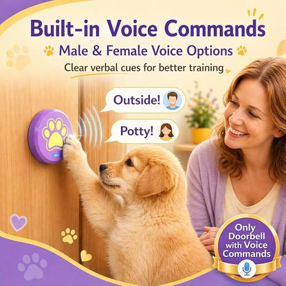 ChunHee Bells for Dog Training to Go Outside - Dog Door Bell with 36 Custom Sounds | Bell for Dogs to Ring to Go Potty | 5 Adjustable Volume(0-115dB) | Teach Puppies to Signal to Go Outside