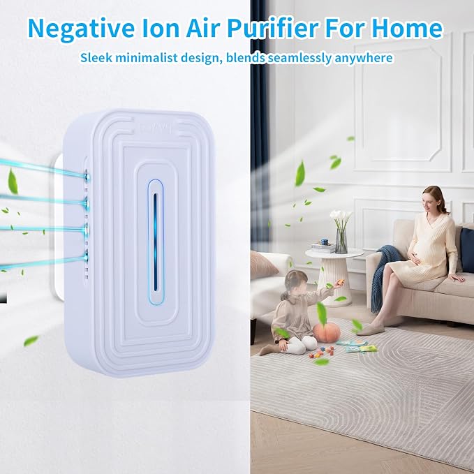 3 Pack 2026 Upgraded Plug in Air Ionizers for Home,Ionic Air Purifier for Home Office Bedroom Bathroom Living Room Quiet and Portable Air Freshener for Bedroom(3,White)