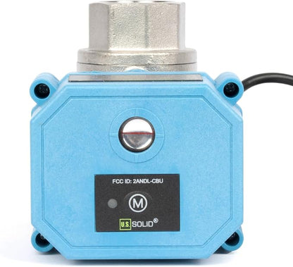 U.S. Solid WiFi Smart Motorized Ball Valve 3/4 inch NPT for Water Control, Irrigation, 2 Way 304SS Electric Valve, USB Powered, Status Indicator, Flow Direction, Remote On/Off Control, NSF Certified