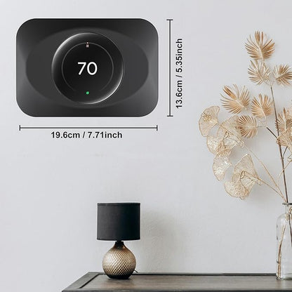 Wall Plate Cover Compatible with Google Nest Learning Thermostat (4th Gen), Practical Trim Kit for Nest Learning Thermostat 4, Snap fit Design (Black, 1 Pack)