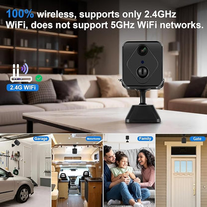 Mini Camera, 2K WiFi Ultra HD Indoor Surveillance Camera – Supports Remote Monitoring via Mobile App, Equipped with Motion Detection and Auto Night Vision, Ideal for Home and Office Security