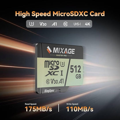 MIXAGE 32GB MicroSDXC Memory Card U3 V30 A1 UH-I, 100MB/s Read 40MB/s Write 4K UHD for Android Phones, Gaming Consoles, Dash Cam Security Action Cameras （Pack of 3）
