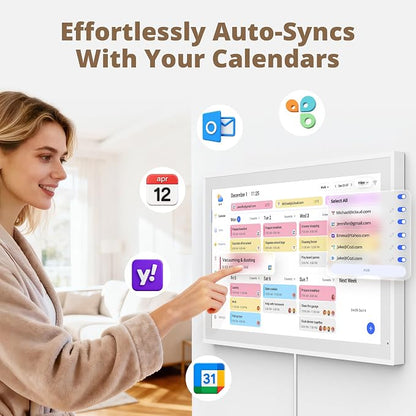 Dragon Touch 21.5" Digital Calendar Chore Chart – 1080P Full HD Interactive Touchscreen, Smart Family Planner, Hearth Display Digital Calendar Wall & Desk Mountable for Seamless Scheduling