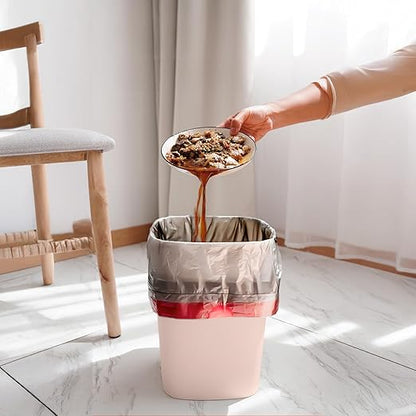 Trash Can - Small Waste basketbin - 1.8 Gallon- for Office,Home,Bathroom,Kitchen - Khaki
