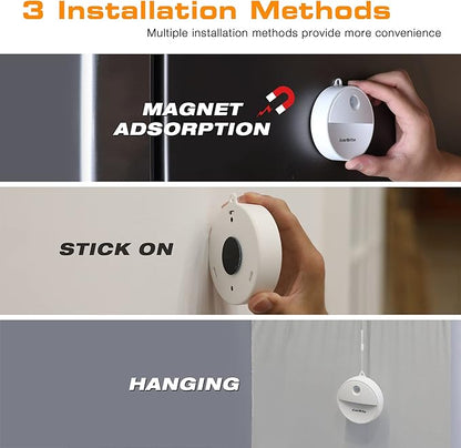 EverBrite LED Motion Sensor Night Light, Automated On & Off, Cool White Motion Activated LED Night Light for Kitchen, Bathroom, Stairs, Bedroom - with 18 AAA Batteries, 6-Pack