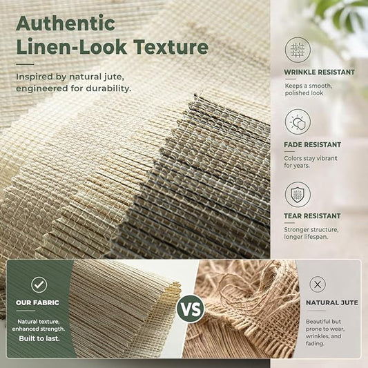 ZSHINE Motorized Linen-Look Roller Shades for Windows, Rechargeable Smart Light Filtering Blinds Compatible with Alexa (82189C)