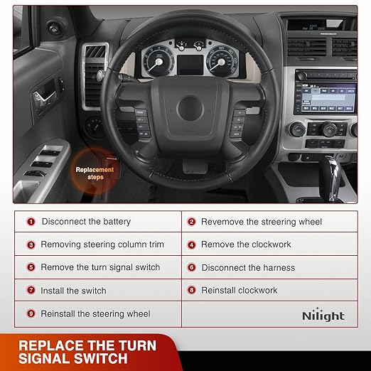 Nilight Turn Signal Switch Compatible with 2008 2009 2010 2011 2012 Ford Escape 2008-2011 Mercury Mariner 2008-2011 Mazda Tribute Windshield Wiper Combination Switches