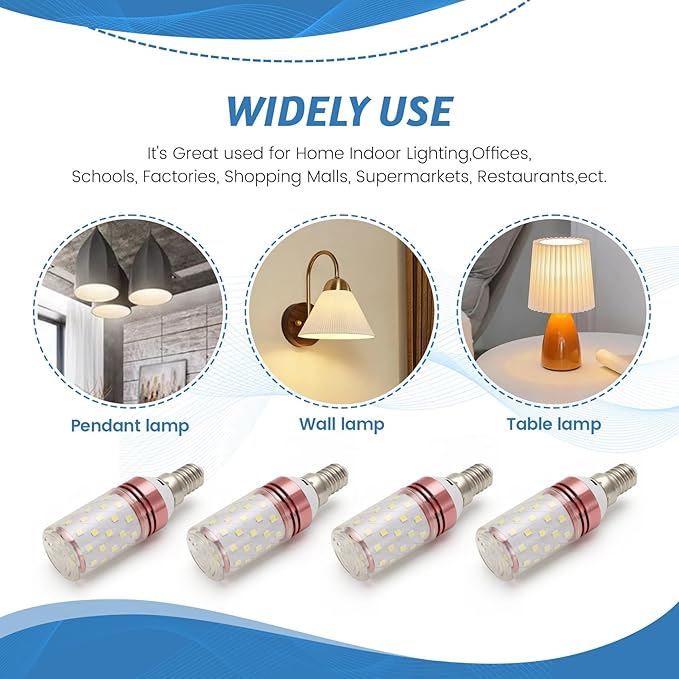 10Pcs E14 LED Corn Bulb 12W Corn Bulb Replace Lamps Small Screw-in Smart Efficient Bulb Neutral Light