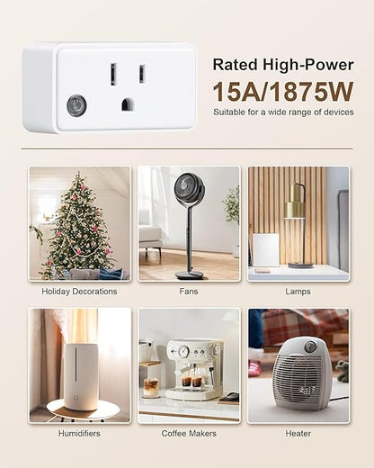Remote Control Outlet with 2 Remotes, 200 FT Long Range Wireless Light Switch, 15A/1875W High-Power Electrical Outlet Switch for Lamps, Lights, Household Appliances, FCC & ETL Listed
