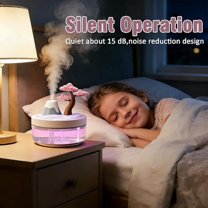 Cherry Blossom Cool Mist Humidifier, Whisper-Quiet Air Humidifier with Night Light for Nursery, Office, Home Decor