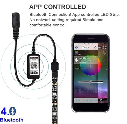 Smart Bluetooth APP RGB Controller for DC 5V 12V 24V 4pin 5050 2835 RGB LED Strip Light Wireless 4 Pin 5.5X2.1mm Power Connector (DC 5-24V)