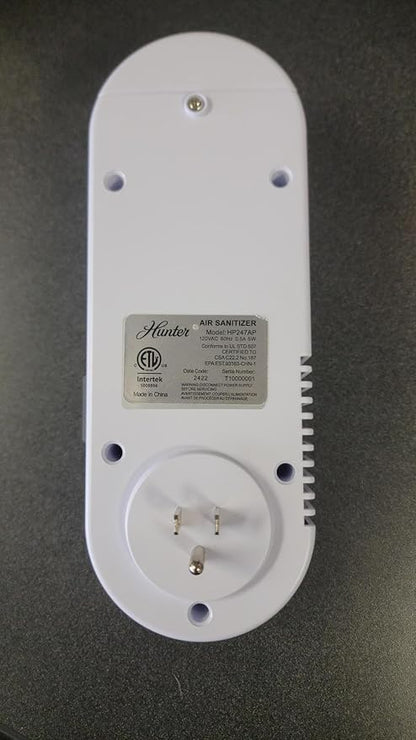 Hunter Plug-in UV Air Sanitizer, White – Whisper Quiet UV-C Air Sanitizer, Matches A Variety of Room Decors and Styles