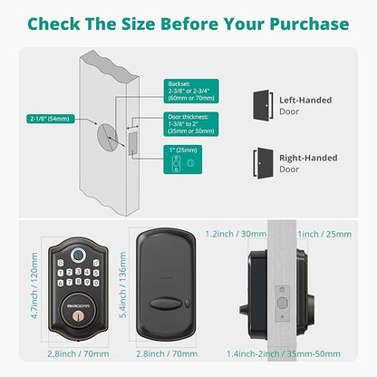 AkaGear Keyless Entry Door Lock with Fingerprint - Door Locks with 2 Keys, Electronic Keypad Deadbolt, Smart Door Locks, Smart Locks for Front Door, Auto-Lock & One Touch Locking - Oil Rubbed Bronze