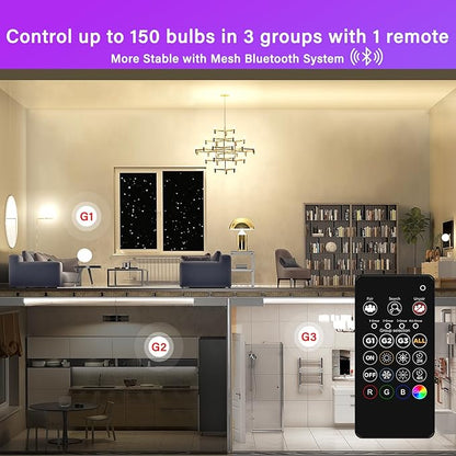 Sengled Dual Mode Smart Light Bulbs Remote/ APP Controlled, Turnable White LED Bulbs 2700K-6500K, Group control, Timer, Sunrise & Sunset (8 Pack + 1 Remote,No Support Alexa & Google)