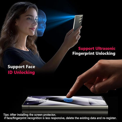 X-it for Samsung Galaxy S23 Ultra/S22 Ultra Screen Protector Privacy [Auto Alignment/Dust Removal],Bubble-Free,[100% Ultrasonic Fingerprint ID] Easy Installation Full Coverage Anti-Spy [Non-Glass] 2 Packs