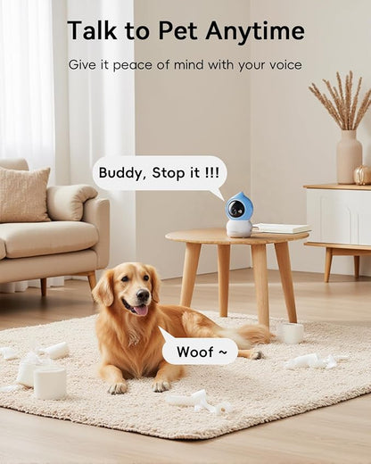 ZUMIMALL Pet Camera with Laser Toy, 2K WiFi Dog Cat Camera with Phone App
