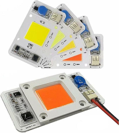 LED 50W COB Chip Bulbs AC 110V Integrated Smart IC Driver Cool White Warm White Red Green Blue Yellow Pink Full Spectrum (Warm White 3000K)