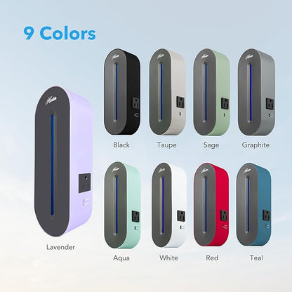 Hunter Plug-in UV Air Sanitizer, Aqua – Whisper Quiet UV-C Air Sanitizer, Matches A Variety of Room Decors and Styles
