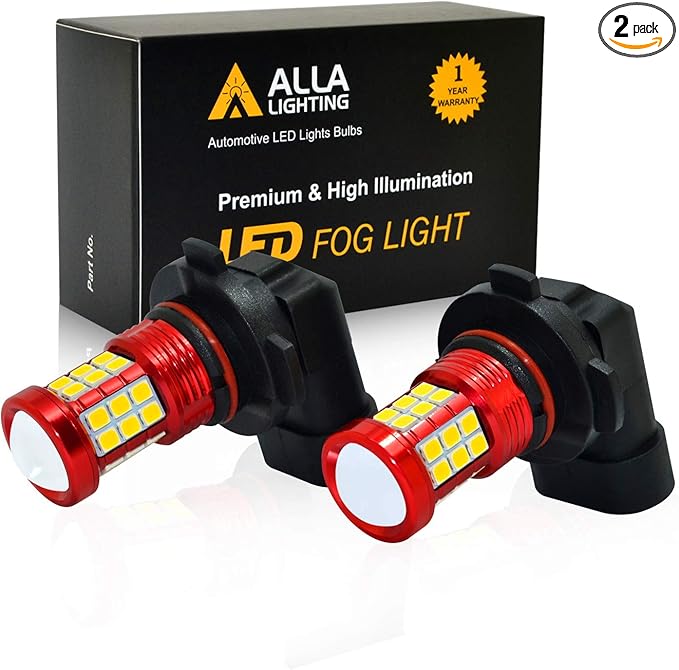 Alla Lighting H8 H11 LED Fog Lights Bulbs 2835 36-SMD 3000lm Extreme Super Bright DRL, 8000K Ice Blue