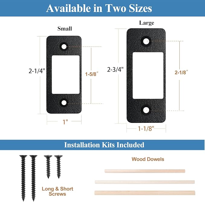 Deadbolt Restorer Strike Plate Large Version, 2-3/4"H x 1-1/8"W | Fix Latch Sticking/Misalignment, Oversized Opening, Matte Black Powder Coat, Ideal for Common/Electronic/Smart locks