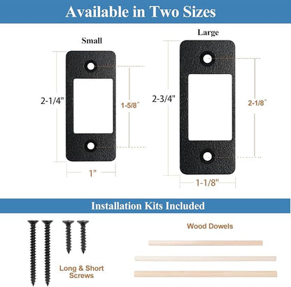 Deadbolt Restorer Strike Plate Large Version 2-3/4" x 1-1/8" | Large Opening Fix Latch Misalignment/Sticking/Jamming, 2-1/8" Screw Hole Spacing, Ideal for Common/Electronic/Smart locks