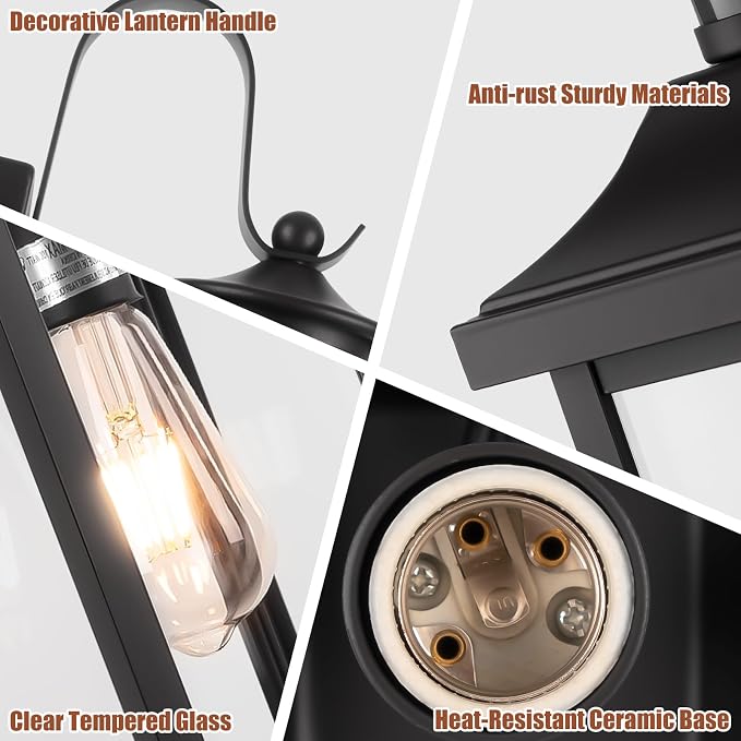 1-Pack 18 Inch Motion Light for House Dusk to Dawn Matte Black