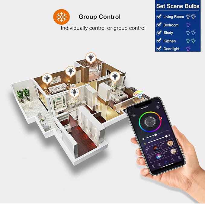 Zigbee Smart Light Bulb,Smart hub Required,Voice Control with Alexa,Compatible with Google Assistant/SmartThings/Tuya Smartlife/eWelink APP/Hubitat,16 Million Colors