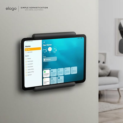 elago Home Hub Mount for iPad mini/Air/Pro | [iPad Wall Mount] [Homekit Mount] [Easy Installation] [Scratch-Free] [Cable Management Included] [Black]