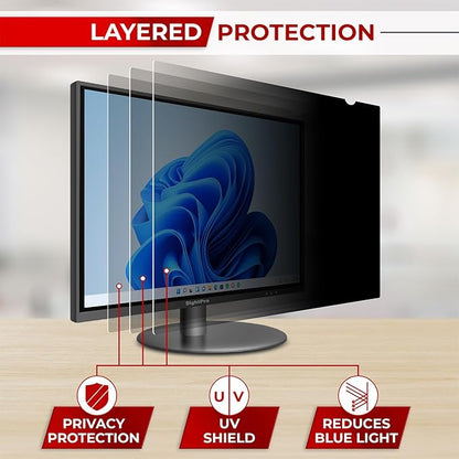 SightPro 23.8 Inch 16:9 Computer Privacy Screen Filter for Monitor - Privacy Shield and Anti-Glare Protector