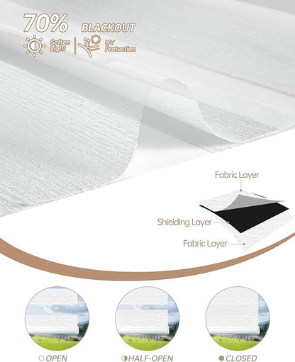 Kincmo Motorized Blinds with Remote, Motorized Zebra Shades Work with Apple Homekit,Alexa,Google Home, Customized Electric Blinds with Remote,App,Voice Control (70% Blackout Galaxy Ivory White)