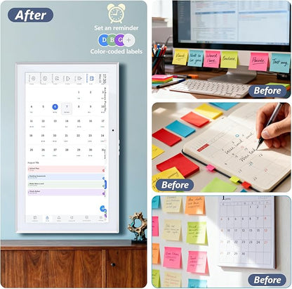 15.6 Inch Digital Calendar Wall Touch Screen Chore Chart, HD Electronic Smart Family Calendar Interactive Display Calendar and Cloud Photo, Gifts for Women Men Kids, Gifts for Mom Dad
