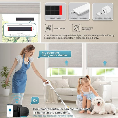 SmartWings Motorized 100% Blackout Shades Blinds, Custom Size, Cordless Window Shades with Rechargeable Battery, Work with Matter/Apple HomeKit, Alexa, Thread/Zigbee, Remote Optional, Essential Cream