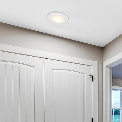 Maxxima 7.5 in. LED Flush Mount Ceiling Light Fixture, 1200 Lumens, 5 CCT 2700K/3000K/3500K/4000K/5000K, Round Disk Light, Dimmable, Recessed Can or J-Box Install