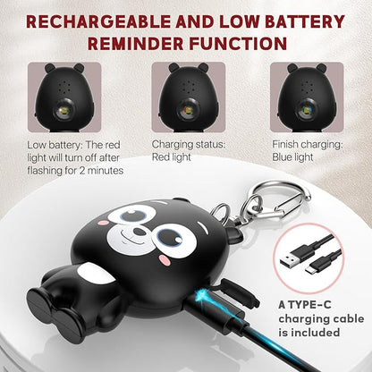 Rechargeable Personal Alarm for Women – 130dB Loud Emergency Alarm Keychain with Strobe Light, Self-Defense Safety Alarm with Low Battery Alert for Women, Kids & Seniors