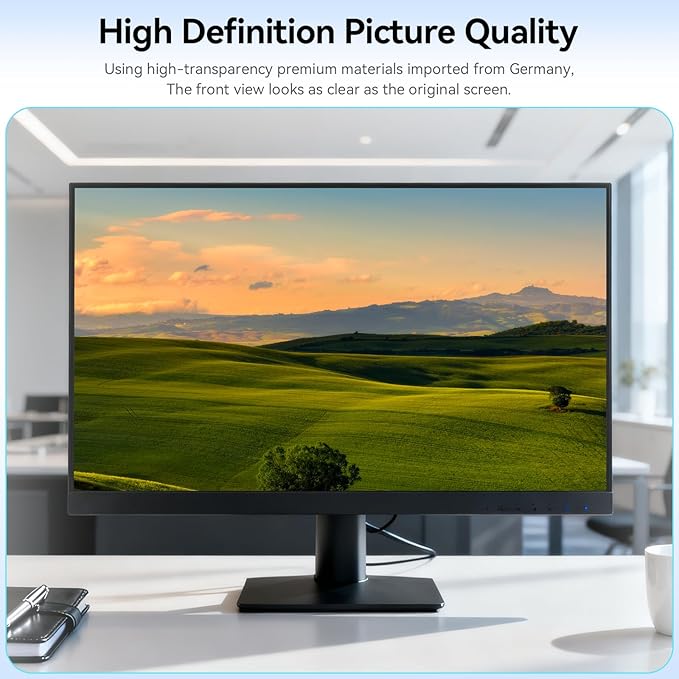 [2-Pack] 24 Inch Anti Blue Light Screen Protector Compatible With Lenovo Hp Dell Acer Asus Samsung etc Monitor 16:9 Aspect, Removable Anti Glare Filter Uv Blocker Shield Cover Eye Protection Film Laptop