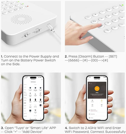 PGST Home Alarm System with 2K HD Camera for Apartment,Kids Safety,Office | WiFi+GSM/4G,8Contact Sensor+2 Motion Sensor,No Monthly Fees,No Pairing Required,Quick Installation with Instant App Alerts