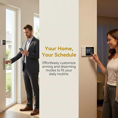 WiFi Wireless Alarm System for Home Security - 24/7 Protection Smart Device | 4.3" Touch Screen, GSM/4G+WiFi, Instant Alerts, Pet Activity Tracking, No Monthly Fee, Alexa Compatible for Home,Apartment