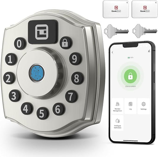 Geek Smart Fingerprint Deadbolt with App, Keypad Door Lock for Front Door