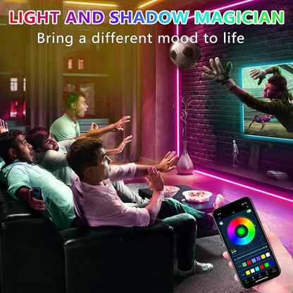 LED Lights for TV, 16.4ft LED Lights for 45-75 Inch TVs, RGB TV Backlight Behind, Music Sync Bluetooth APP/RF Remote Control Strip Lights USB Powered for Bedroom/Gaming