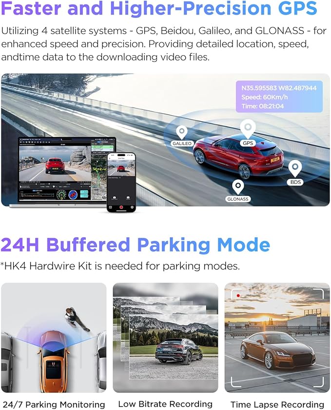 VIOFO A229 PRO 1CH 4K HDR Front Dash Cam with 8MP STARVIS 2 Sensor, Night Vision 2.0, Voice Control, 5GHz WiFi, 24H Parking Mode, Support 512GB Max