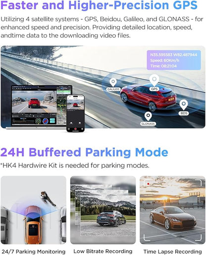 VIOFO A229 PRO 1CH 4K HDR Front Dash Cam with 8MP STARVIS 2 Sensor, Night Vision 2.0, Voice Control, 5GHz WiFi, 24H Parking Mode, Support 512GB Max