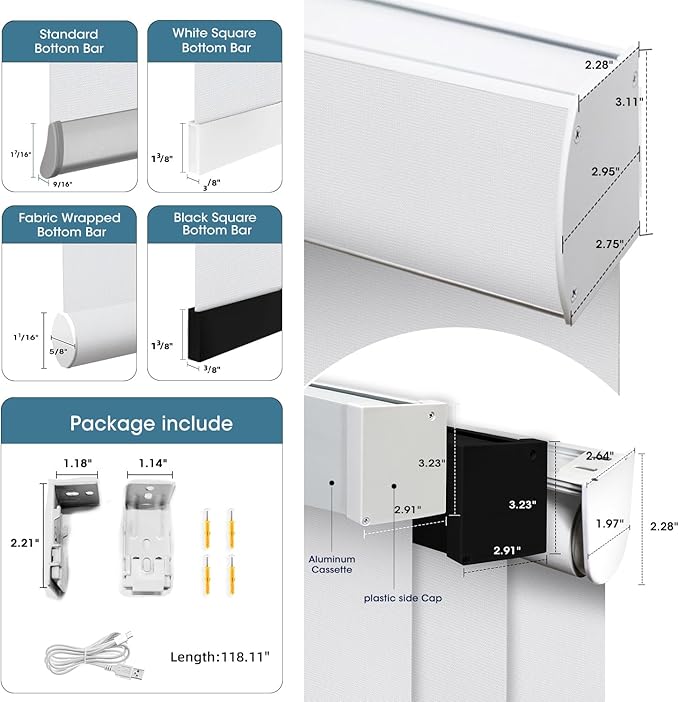 SmartWings Motorized Light Filtering Shades, Work with Matter Homekit Z-Wave Zigbee Alexa Google, 50% Blackout PVC Free Smart Blinds for Windows Cordless Window Shades with Remote Customized, White